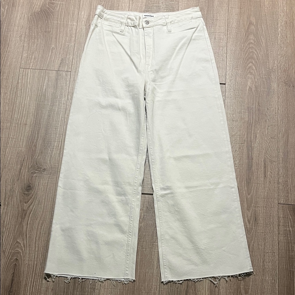 Vigoss Women’s Alanis Cream Wide-Leg Jeans Size 31